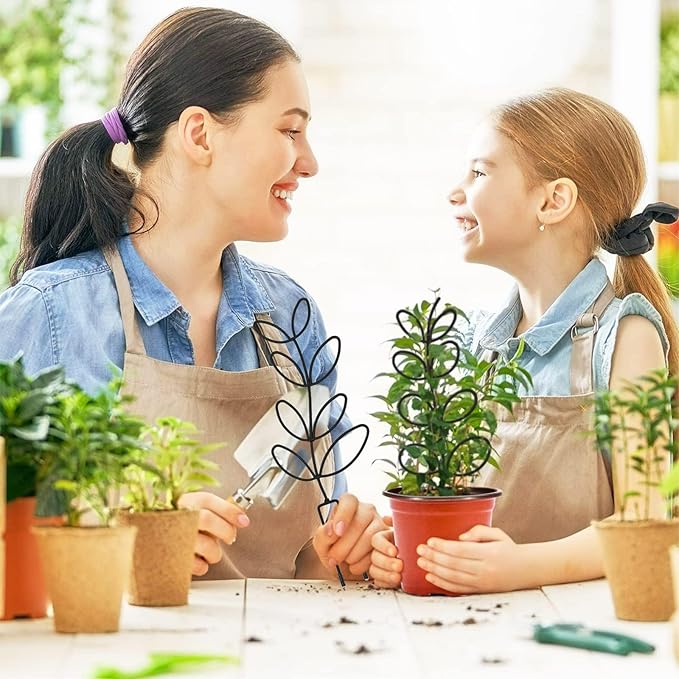 8 Packs Trellis for Potted Plant,Metal Wire Stake for Climbing Plants Indoor Houseplant Lover,Trellis for Garden Potted Plant,Hoya,Pothos,Flower,Monstera (Black)