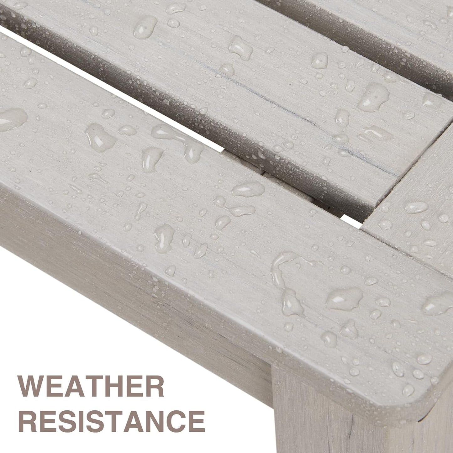 Psilvam 2-Person Outdoor Poly Lumber Patio Backless Bench, Fade-Resistant & Odor-Free Poly Lumber Patio Furniture, Weatherproof, Suitable for Garden, Porch and Park, 700 Lbs Support (2pcs, Grey)