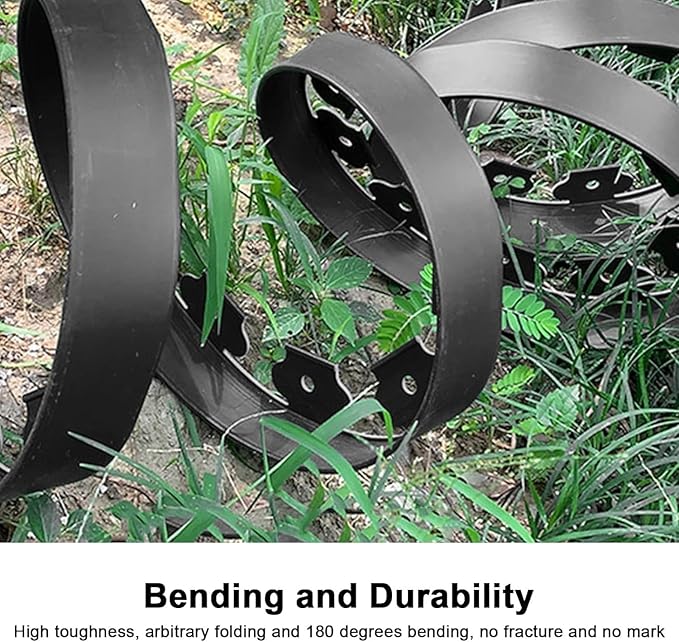 Garden Edging Border,66ft Landscape Edging Border Garden Border Edging【4 INCH Hight】 Lawn Edging Border Include 60 Stakes, Paver Edging for Yard, Lawn, Gardens (Black)