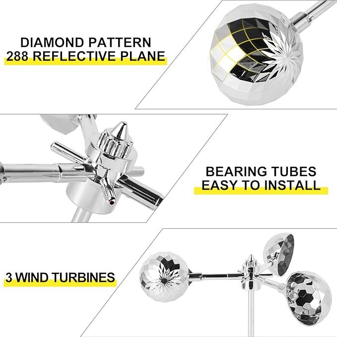 Birds Reflect Deterrent Visual Bird Scarer Deterrent Devices Outdoor Bird Control for Seagull Pigeon Harmless Device to Keep Birds Away from Your Farm Boat (Silvery)