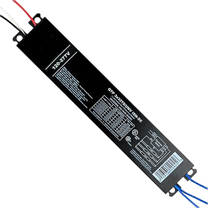 OHLECTRIC Replacement for Sylvania Ballast QTP 3X32T8/UNV ISN-SC, Philips ICN-3P32-N, Keystone KTEB-332-UV-IS-N-P, for 3 Fluorescent T8 Lamps - 120-277V - 32 Watt