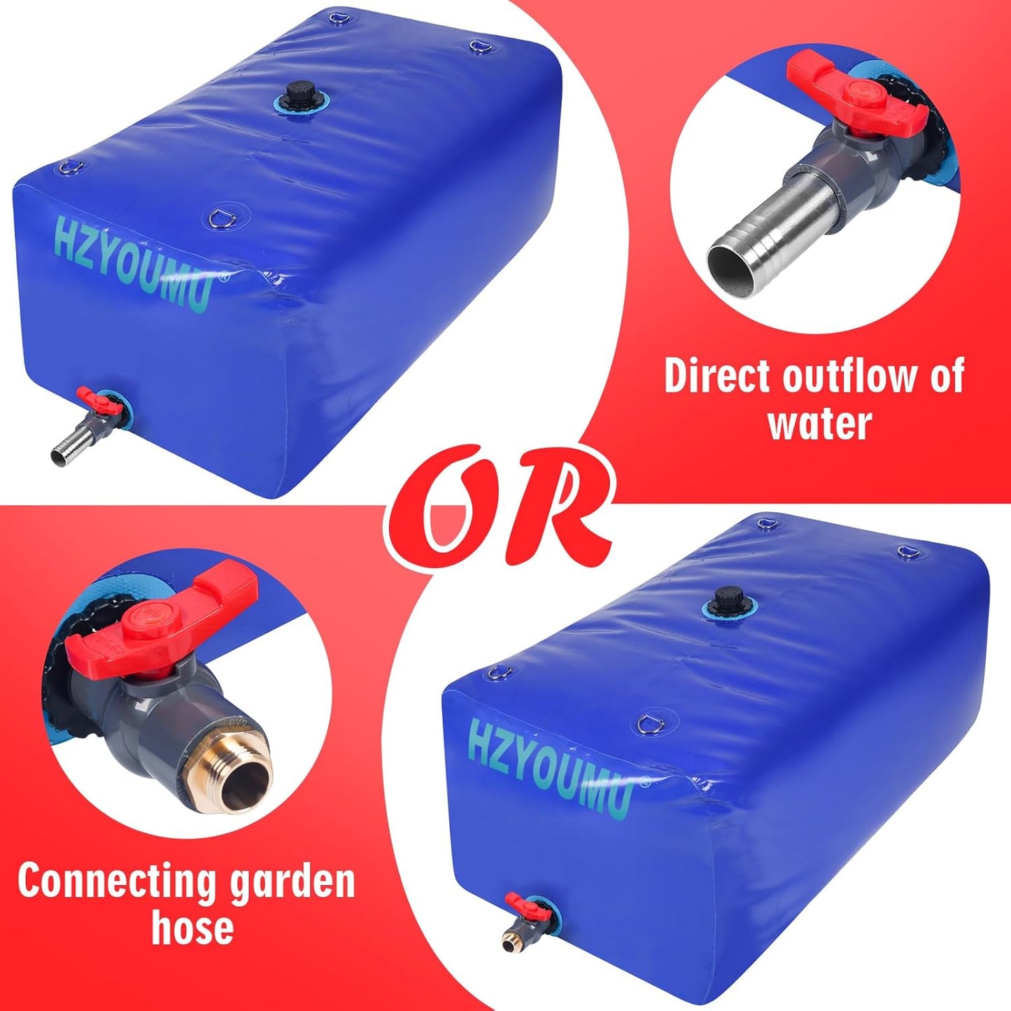 Water Tank 240L/63G Water Bladder Storage Container Foldable Portable Large Capacity Soft Bag Suitable for Outdoor Easy to Carry Out