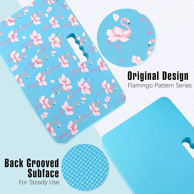 Gardening Kneeling Pad 2 Pack, Extra Thick Kneeling Cushion with Print, Comfy Kneeling Pads Resist Water, Durable and Shock Absorbent, Gardening Knee Pads for Women, Baby Bath, Yoga, Repair