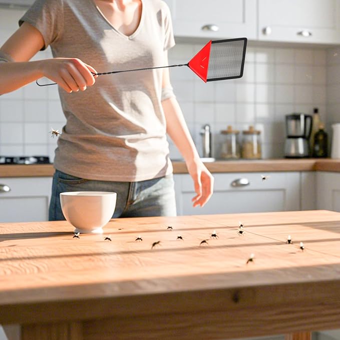 12 Pcs 21.7 x 4.3 Wire Mesh Fly Swatter with Metal Handle, Heavy-Duty Bug & Fly Swatter for Indoor Outdoor