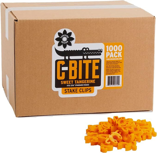 Plant Support Clips for Trellis, Garden Stakes, Wire Fence, Climbing Plants, Indoor Gardening, Hydroponics Systems, and Vines | Durable Gardening Clips (Tangerine Orange - 1,000 Pack)