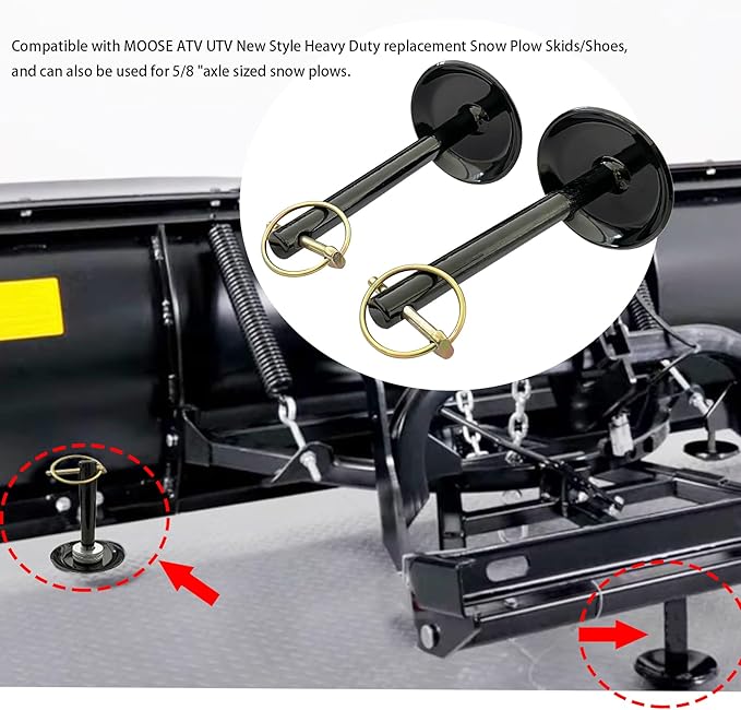 A Pair of Snow Plow Skid Shoes Snowplow Compatible with ATV UTV Moose 5/8" Shaft