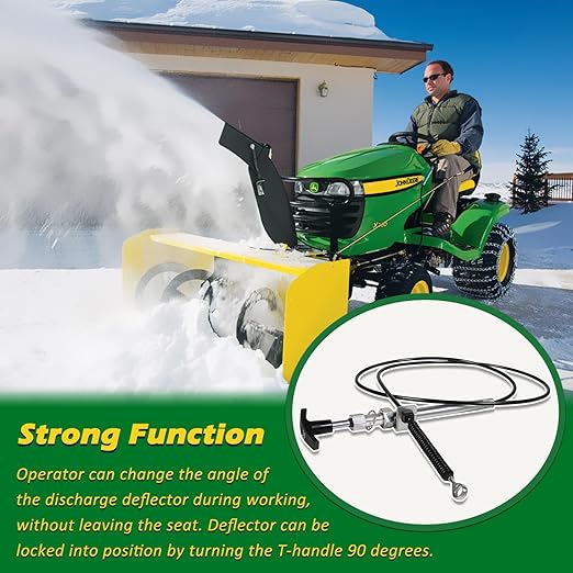 AM134404 Replace for John Deere Spout Control Input Cable, Chute Deflector Cable Fits JD 44 Inch Snow Blower on L 100 110 120 130 X 300 320 340 500 520 540 LA 100 110 120