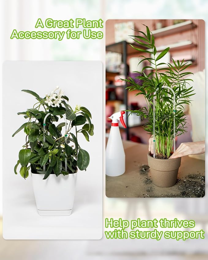 2Pcs U-Shaped Acrylic Trellis for Climbing Plants Indoor, 16 Inch Small Hoya Trellis, Potted Plant Climber Support for Pothos Plants Houseplant, Vine Ivy Flower Plant