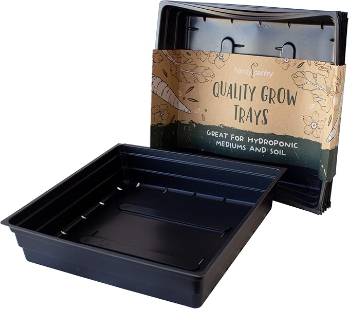 10" x 10" Garden Growing Trays with Drain Holes - 10-Pack Recyclable Plastic Plant Trays for Wheatgrass Sprouting Tray, Microgreens Growing Trays, Hydroponic Trays, Nursery Flats, Greenhouse Supplies