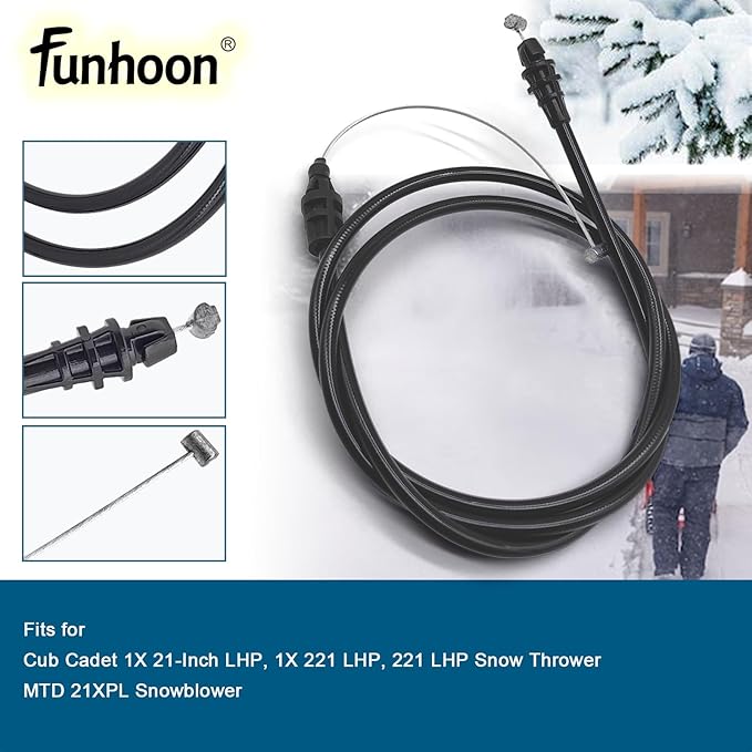 946-04722 Chute Control Cable 2-Way for Cub Cadet 1X 21-inch LHP, 1X 221 LHP, 221 LHP, MTD, Craftsman Snow Blowers Replaces 746-04722