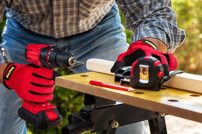 High Performance Work Gloves For Men(12 Pairs Pack), High Dexterity Touch Screen For Multipurpose,Excellent Grip (Large)