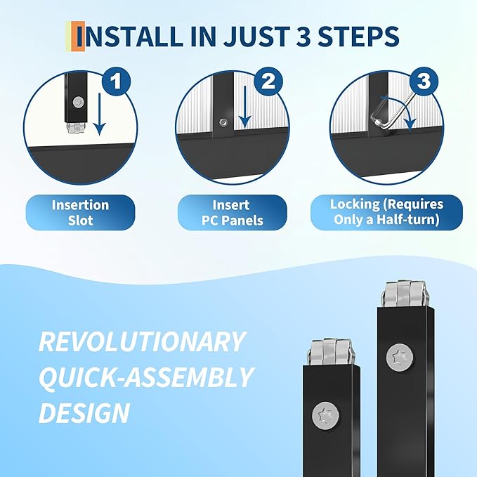 8'X12' Aluminum-Framed Polycarbonate Greenhouse, Heavy Duty Polycarbonate Greenhouse with Quick Setup Structure and Roof Vent, Large Enhanced Aluminum Greenhouses Kit for Outdoors