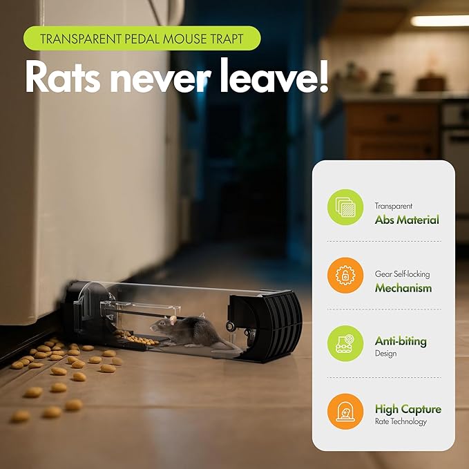 Humane Mouse Trap | Catch and Release Mouse Traps That Work | Mice Trap No Kill for mice/Rodent Pet Safe (Dog/Cat) Best Indoor/Outdoor Mousetrap Catcher Non Killer Small Capture Cage