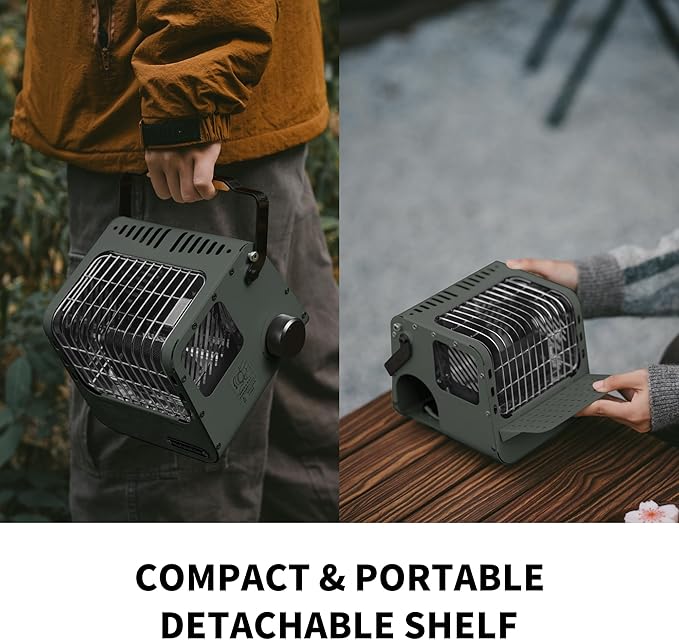 Naturehike Portable 3-in-1 Camping Heater, 3750 BTU Butane Tent Heater with Insulated Shelf & Handle