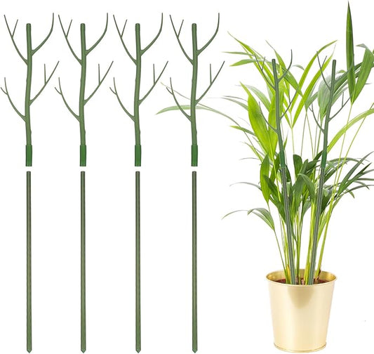 uxcell 4 Pcs Plant Support Stakes, 27.5" Twig Plant Stem Support Structures Garden Branches Plants Supports for House Potted Monstera Plants, Green
