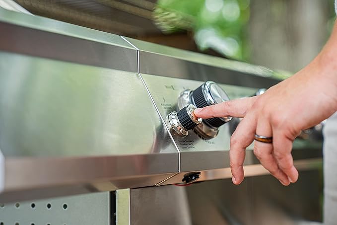 Monument Grills Larger 4-Burner Propane Gas Grills Stainless Steel Cabinet Style with Infrared Side Sear & Side Burners with Stainless Steel Cooking Grids(2 Items)