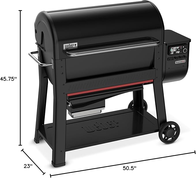 Weber Searwood XL 600 Wood Pellet Smoker Grill with Wi-Fi and Bluetooth Connectivity, 36 Inches, Black