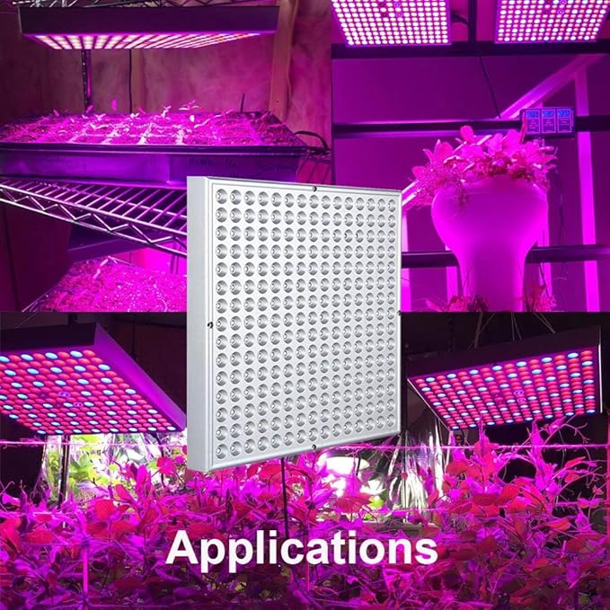 LED Grow Light for Indoor Plants Growing Lamp 225 LEDs UV IR Red Blue Full Spectrum 75W LED Plant Lights Bulb Panel for Hydroponics Greenhouse Seedling Veg and Flower (2 Pack)