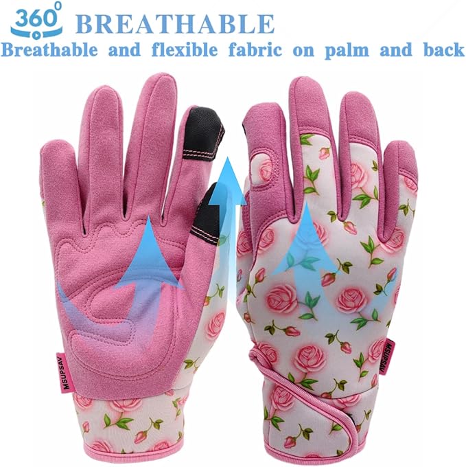 Thorn Proof&Puncture Resistant Gardening Gloves with Grip,Garden Gloves for Women, Leather Work Gloves,Gifts