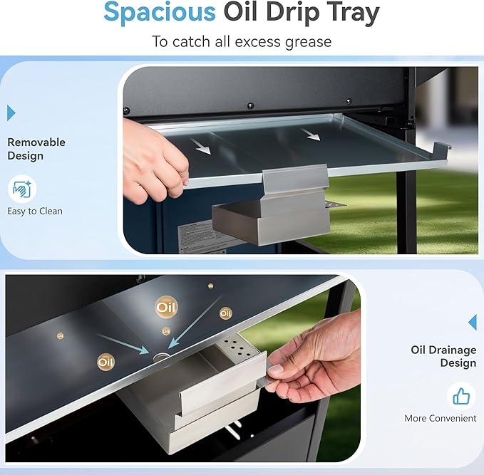 GREEN PARTY 4 Burner BBQ Propane Gas Grill with Side Burner & Porcelain-Enameled Cast Iron Grates, 545 SQIN Grilling Area 42,000 BTUs Barbecue Grill for Outdoor Cooking Garden Patio Backyard, Blue