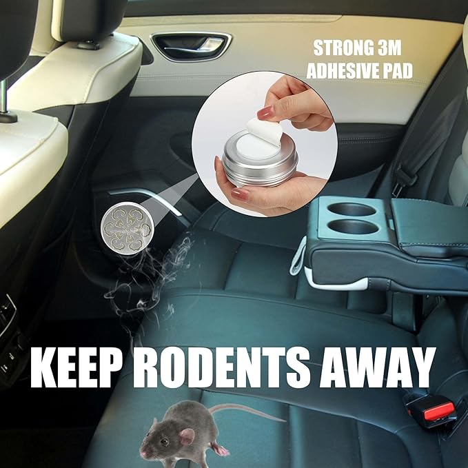 Peppermint Oil to Repel Mice and Rats, 4 Pack for Car Engines, Mouse Repellent Keeping Rodents Out of House Garages, Human Pet Dog Plant Safe