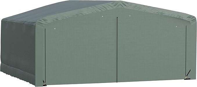 ShelterLogic ShelterTube Garage & Storage Shelter, 20' x 18' x 10' Heavy-Duty Steel Frame Wind and Snow-Load Rated Enclosure, Green