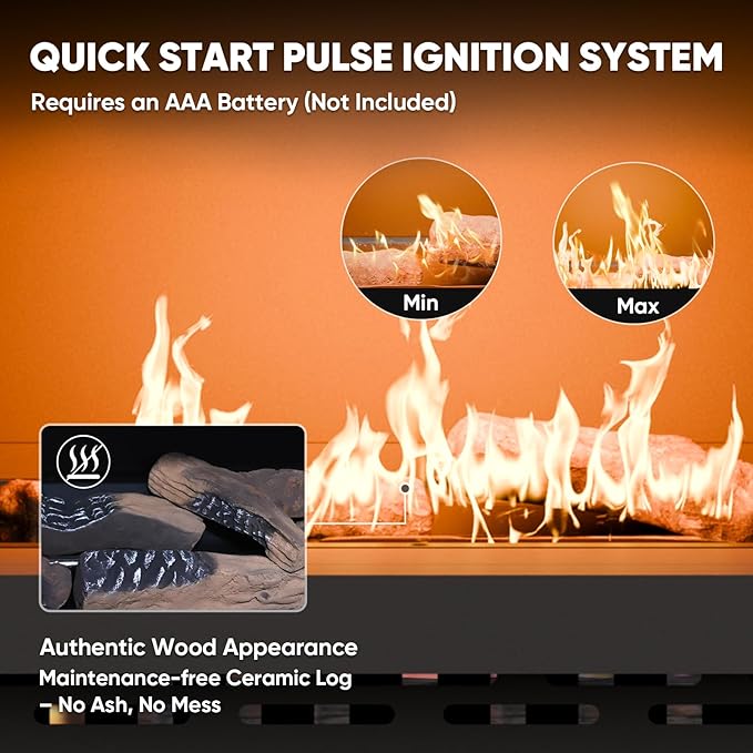 63'' Outdoor Propane Fireplace with Tank Storage & Extra Storage Cabinet, CSA Certified 50,000 BTU Patio Firepit with Dust Cover for Garden, Backyard and Balcony, Gray/Beige