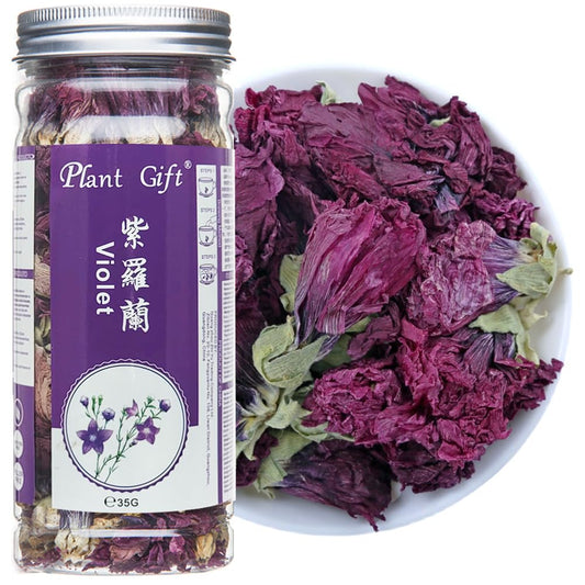 Plant Gift Dried Violets 35g/1.23oz Sweet Violet Tea, Edible Dried Flowers, Violet Leaf Tea, Natural Food Coloring