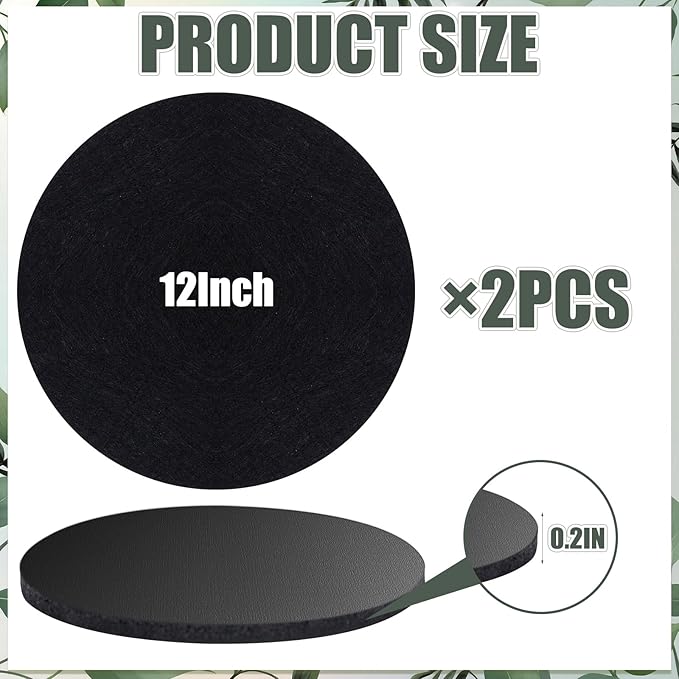 Plant Coaster Mat Reversible(Fabric/Leather),2Pcs Plant Coasters for House Plants Indoor & Outdoor,Household Products Absorbent/Waterproof(12inch)