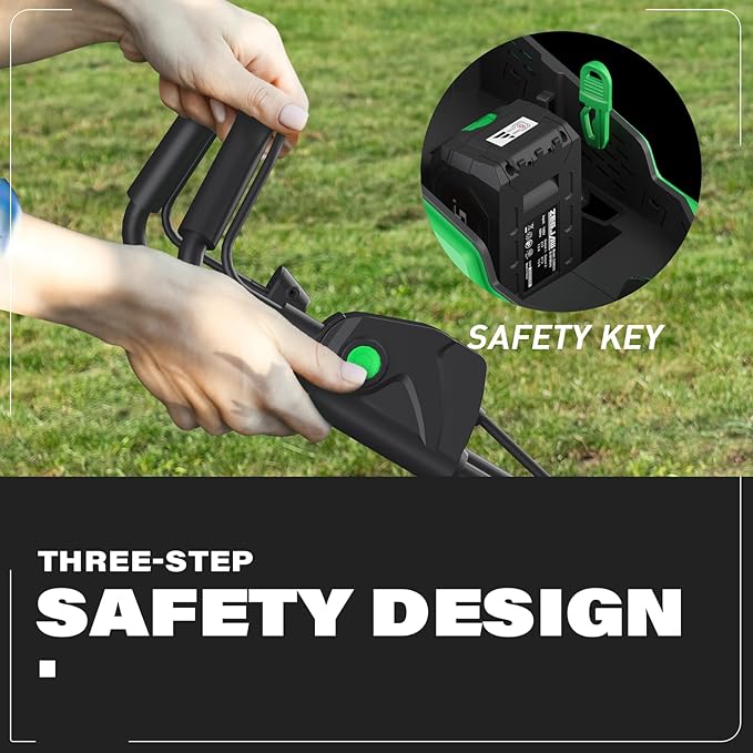 SOYUS Lawn Mower Cordless, 13 Inch 20V Electric Lawn Mowers with Brushless Motor, 5-Position Height Adjustment, 4.0Ah Battery & Charger Included