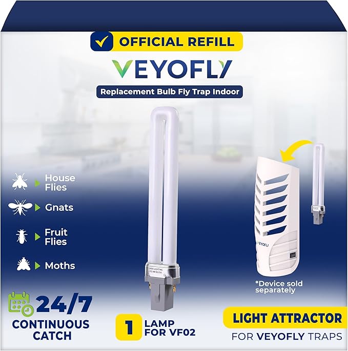 VEYOFLY 1 Replacement Bulb Fly Trap Indoor Compatible with Model VF02. (Device not Included)