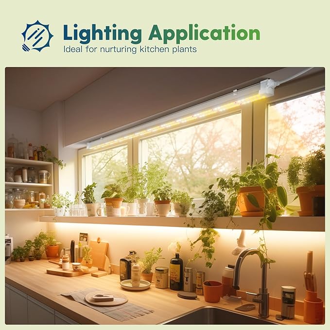 FREELICHT 4 Pack 4FT LED Grow Light with Timer, 40W (250W Equivalent), Full Spectrum Grow Lights for Indoor Plants with 9/12/15H Timer, Linkable Plant Growing Lamp for Hydroponic Plants Seeding Veg