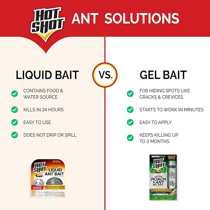 Hot Shot Ultra Liquid Ant Bait, Kills the Queen & Colony, Pack of 6