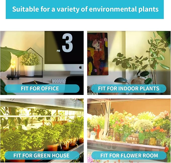 LED Grow Light Strips for Indoor Plants Full Spectrum 3500K, 96 LEDs Plant Light Bar with 3/9/12H Timer, 10 Dimmable Levels for Seedling Succulent, 13 Inches 2 Head