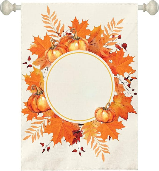 Personalized Monogram Garden Flag Custom Initial Outdoor Yard Flags Seasonal Decoration Double Sided Polyester House Banner for Family Home Porch Lawn Patio Welcome Sign 28 x 40 Inch