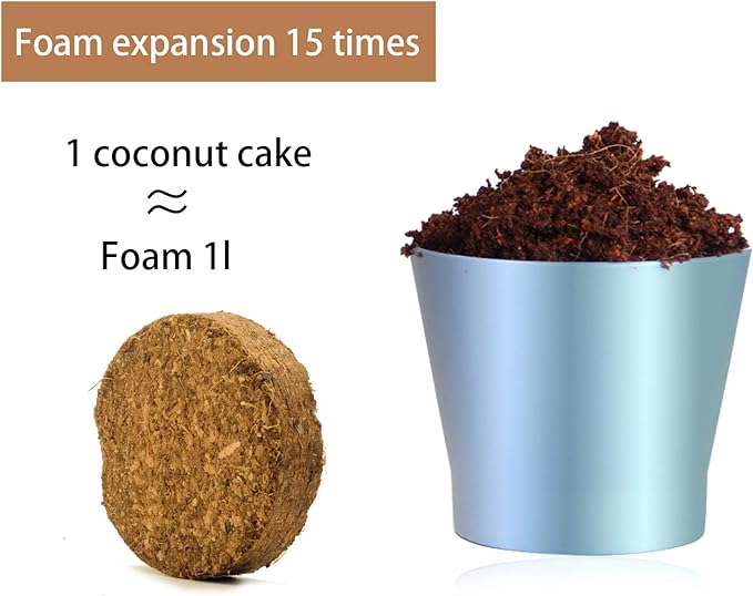 Iceyyyy 60pcs 40mm Compressed Coco Coir Fiber Potting Soil - Expanding Organic Coco Coir Pellet Fiber Soil, Peat Soil Pellets Seeds Starting Plugs for Planting (60, 1.57Inch)