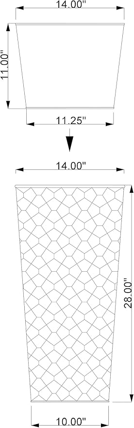 H Potter Large Tall Planter Pot Outdoor Indoor Copper Flower Decorative Weather Resistant Garden Deck Patio GAR568