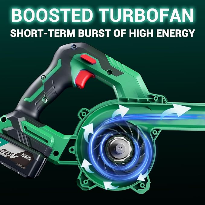 DCA 20V Brushless Blower Cordless Mini Hand Electric Vacuum,Lightweight Sweeper Vacuum with 2 Battery,Portable for Lawn Care/Dust/Pet Hair/Dust/Small Trash