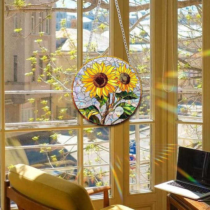 Sun Catchers Indoor Window, Acrylic Rainbow Suncatcher Window Hanging Decoration for Living Room Bedroom Summer Home Balcony Ornaments Decoration
