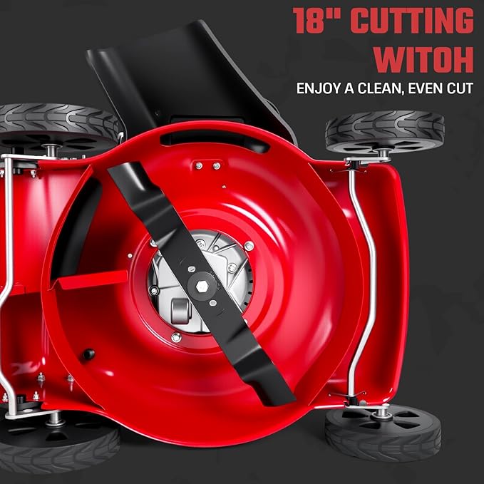 Gas Lawn Mower 131cc 4-Cycle, 3-in-1 Push Lawn Mower with 50L Grass Bag, Adjustable Cutting Height, Low Noise & Fuel-Efficient Design for Lawn, Yard and Garden Care