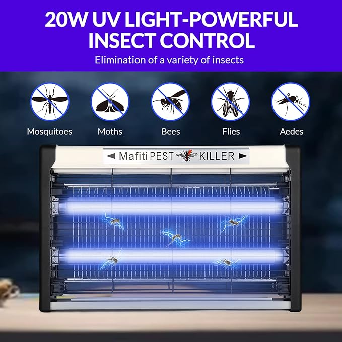 mafiti Bug Zapper Fly Traps Indoor Hanging Electric Mosquito Killer 3500V Gnats Fruit Trap for Home Restaurants Kitchen Garden Black