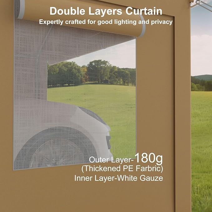 10x20FT Portable Garage, 10'x20' Carport Heavy Duty, Galvanized Frame & 180 g PE Waterproof Canopy, with 4 Doors (Included 2 Side Doors), and 4 Windows, for Pickup Truck, and Boat