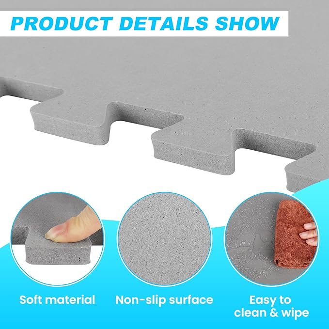 1/2" Thickness 85IN Hot Tub Mat for Inflatable Tub,Hot Tub Pad Foundation, Upgraded Thickened Eva Foam Padding for Outdoor Hot Tubs (Square-Shaped)