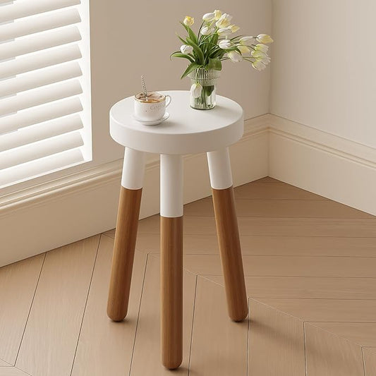 9" Rubber Wood Plant Stool, Wood Accent Stool, Reverse Dipped (16" Tall)