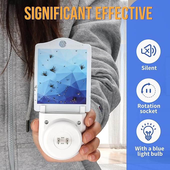 Flying Insect Trap Refills - 6 Pack Indoor Fly Trap Glue Cards NO Device - Indoor Plug-in Fly Trap Refills Universal (6 Blue Refills)