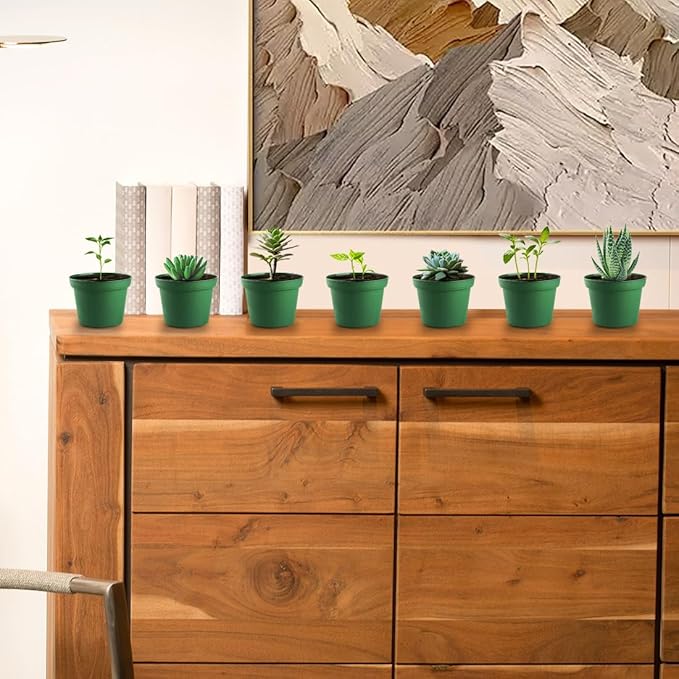 60 Pack 3 Inch Nursery Pots for Plants, Seedling Plant Pots with Drainage Holes for Indoor Outdoor Plants, Transplanting, Succulents, Seeding, Cuttings, Gardening Gifts (Green)