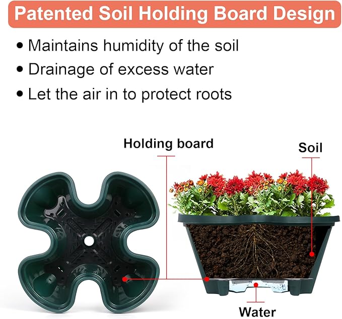 Vertical Planter 5 Tier Stackable Planters Garden Planters Strawberry Herb Flower and Vegetable Planter Indoor Outdoor Gardening Pots with Removable Wheels and Tools