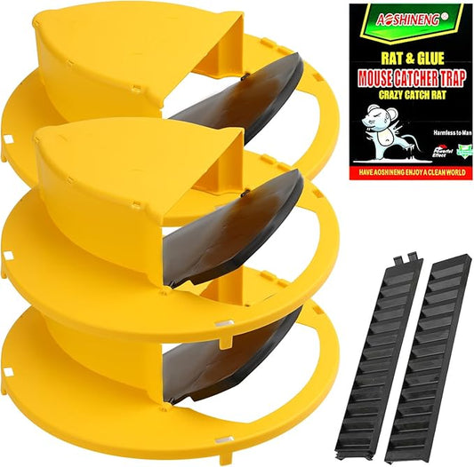 Mouse Trap Bucket Adapted to 5 Gallon Bucket Lid Rat Trap Automatic Reset for Indoor Outdoor Use Reusable (3PC+STIKER)