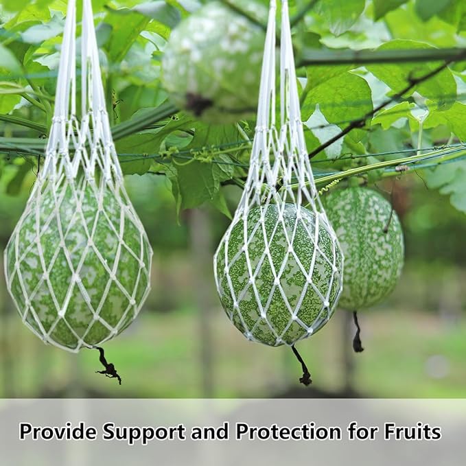 Belit 10 Pack Melon Hammock net Bag to Prevent Falling,Perfect for Growing Cantaloupe Pumpkin Watermelon in Vertical Garden White