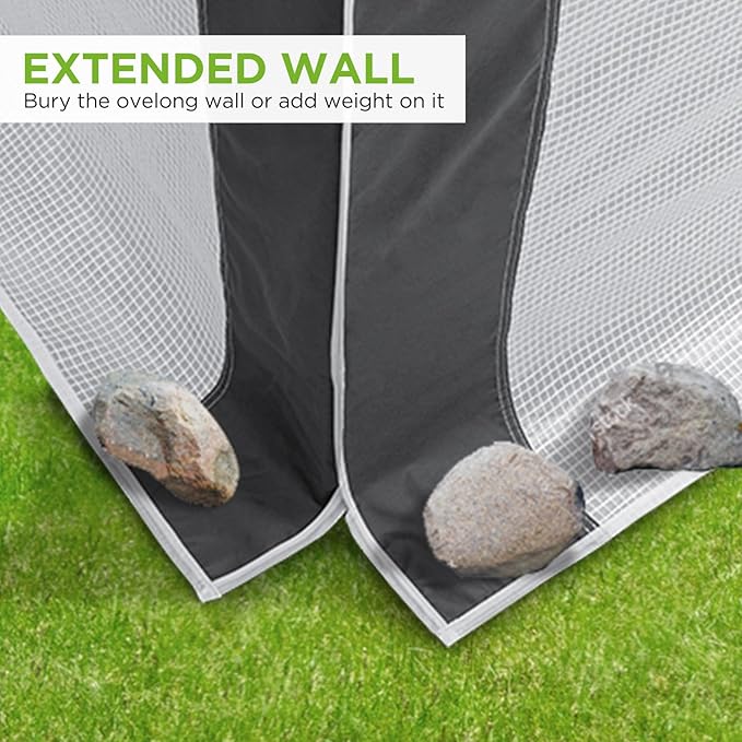 EAGLE PEAK Replacement Cover for 8x6 Portable Pop up Greenhouse with Polyester Reinforced Corners, Front Roll-Up Zipper Entry Door and 3 Large Roll-Up Side Windows (Frame Not Included), Gray/White